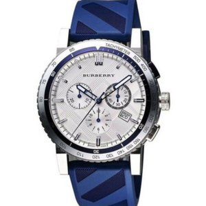 Burberry Swiss 45mm Analog Quartz Blue Rubber
